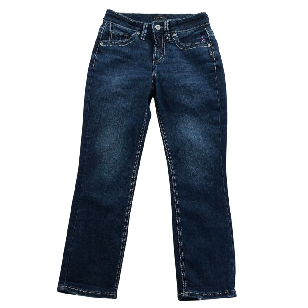 Silver Jeans Women's Suki Capri Jeans Size 26 Blue Denim Cropped Casual Y2K